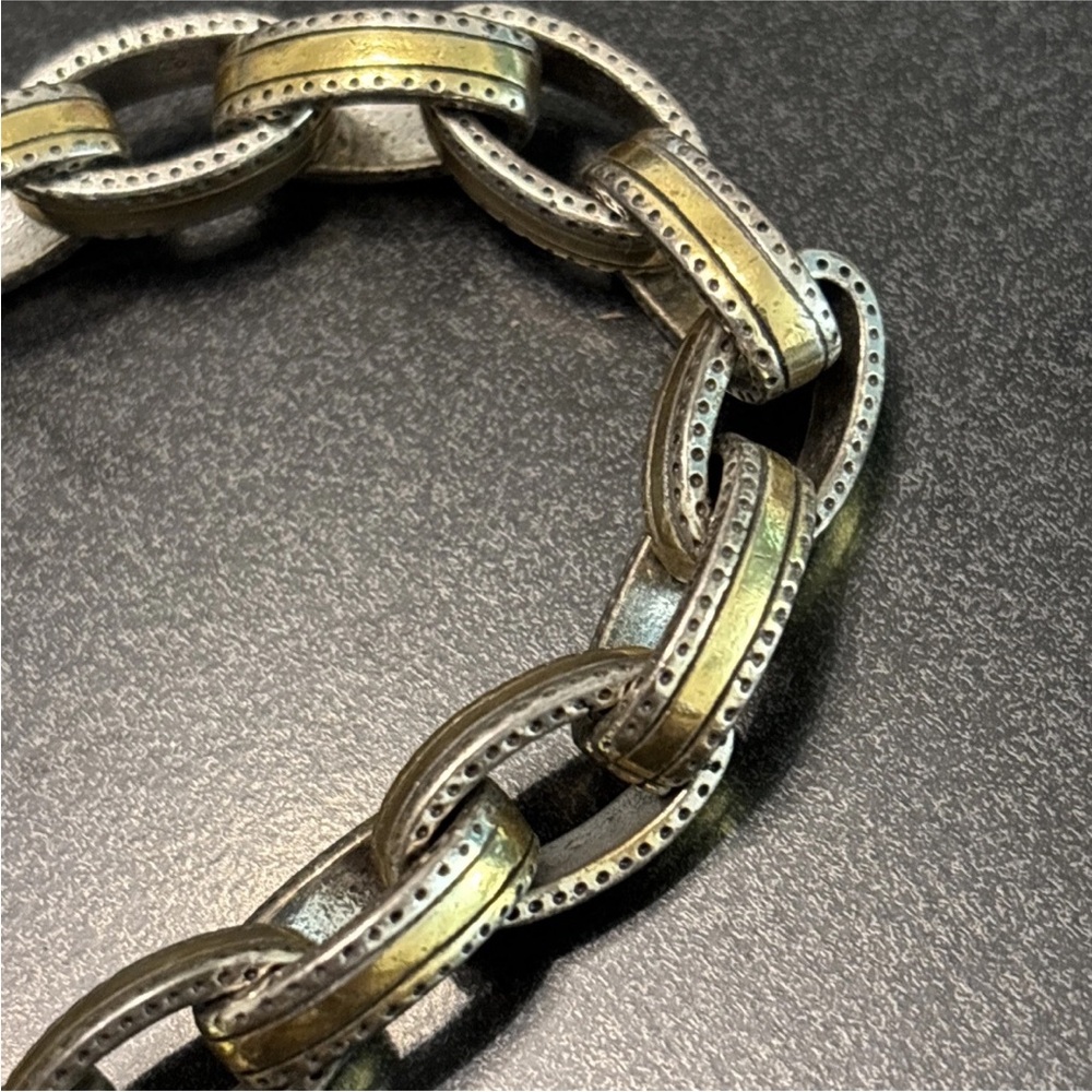 Brighton Deja Vu Bracelet Vintage 2 Tone Chunky - Picture 4 of 9